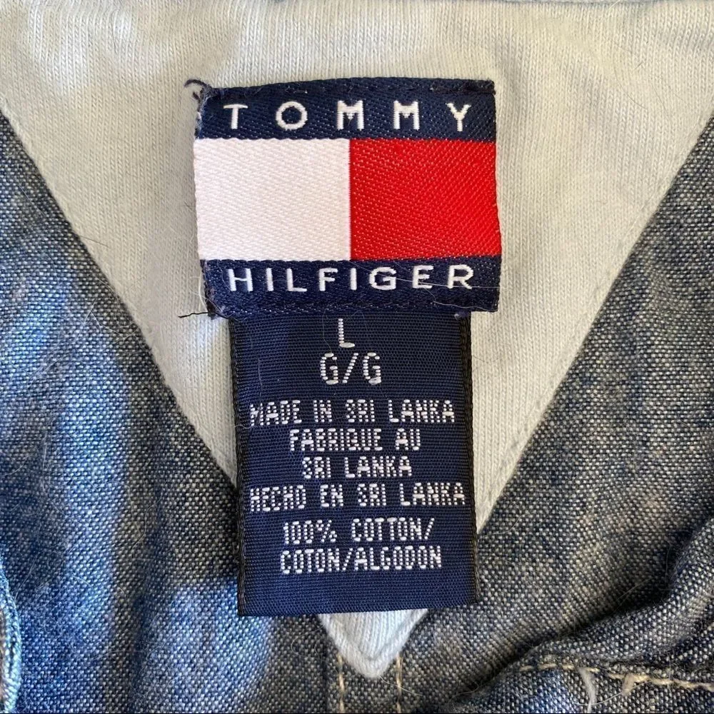 Tommy Hilfiger Chambray snap up jacket size Large